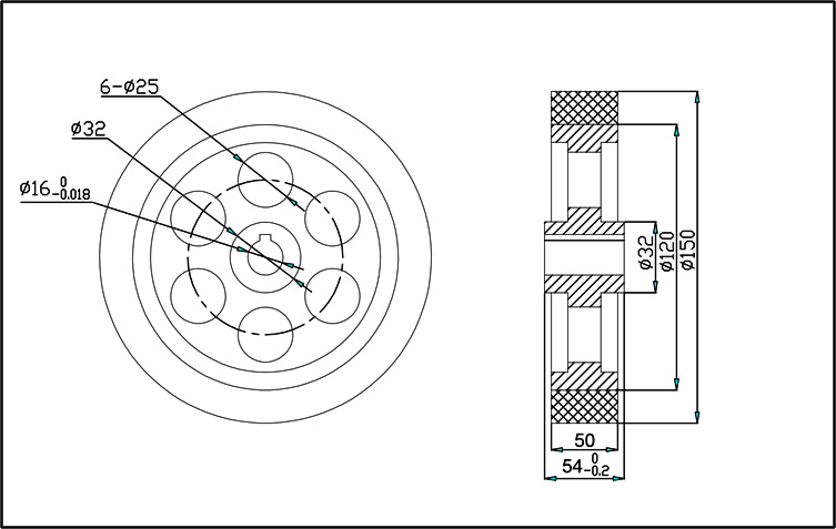 Design of EMS polyurethane friction drive wheel