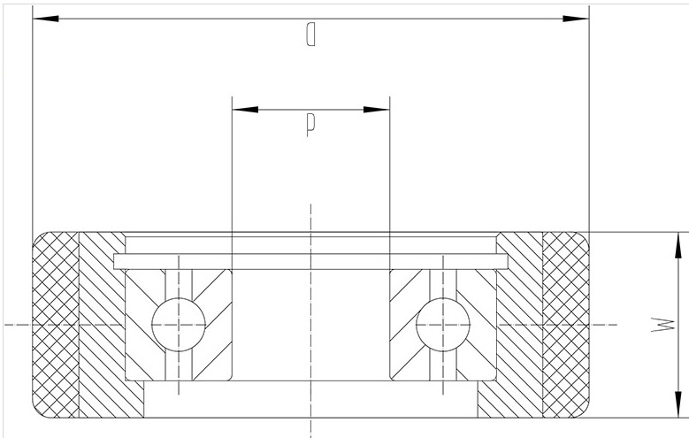 Polyurethane tread guide wheel design drawing
