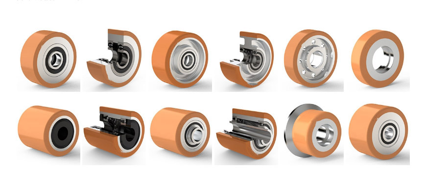 Polyurethane wheels with different axle types