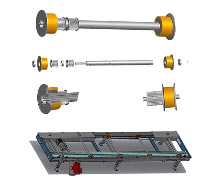 Skid line polyurethane rollers