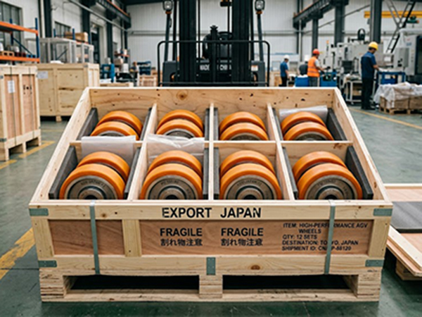 12 Sets of Semiconductor AGV Wheels Shipped to Japan