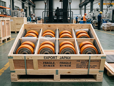 16 Sets of Semiconductor AGV Wheels Shipped to Japan
