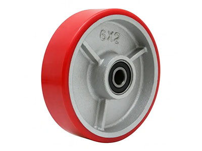 Polyurethane Tread on Cast Iron Core Wheel